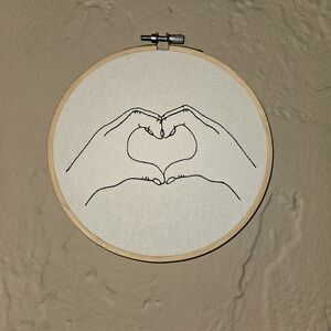 Embroidery Heart Hands Wall Art